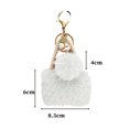 thumbnail image 6 of Handbag Keychain Metal Buckle Faux Pearl Mini Charm Plushies Light Luxury Style Ornament Lovely Backpack Bag Pendant Plush Car Key Ring Girl Gift, 6 of 7