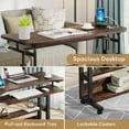 thumbnail image 3 of Tribesigns Mobile Computer Desk, Portable Adjustable Height Desk with Power Outlets and Storage Shelves for Home Office, Brown, 3 of 10