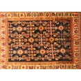 thumbnail image 1 of Ahgly Company Machine Washable Indoor Rectangle Traditional Orange Area Rugs, 7' x 9', 1 of 7
