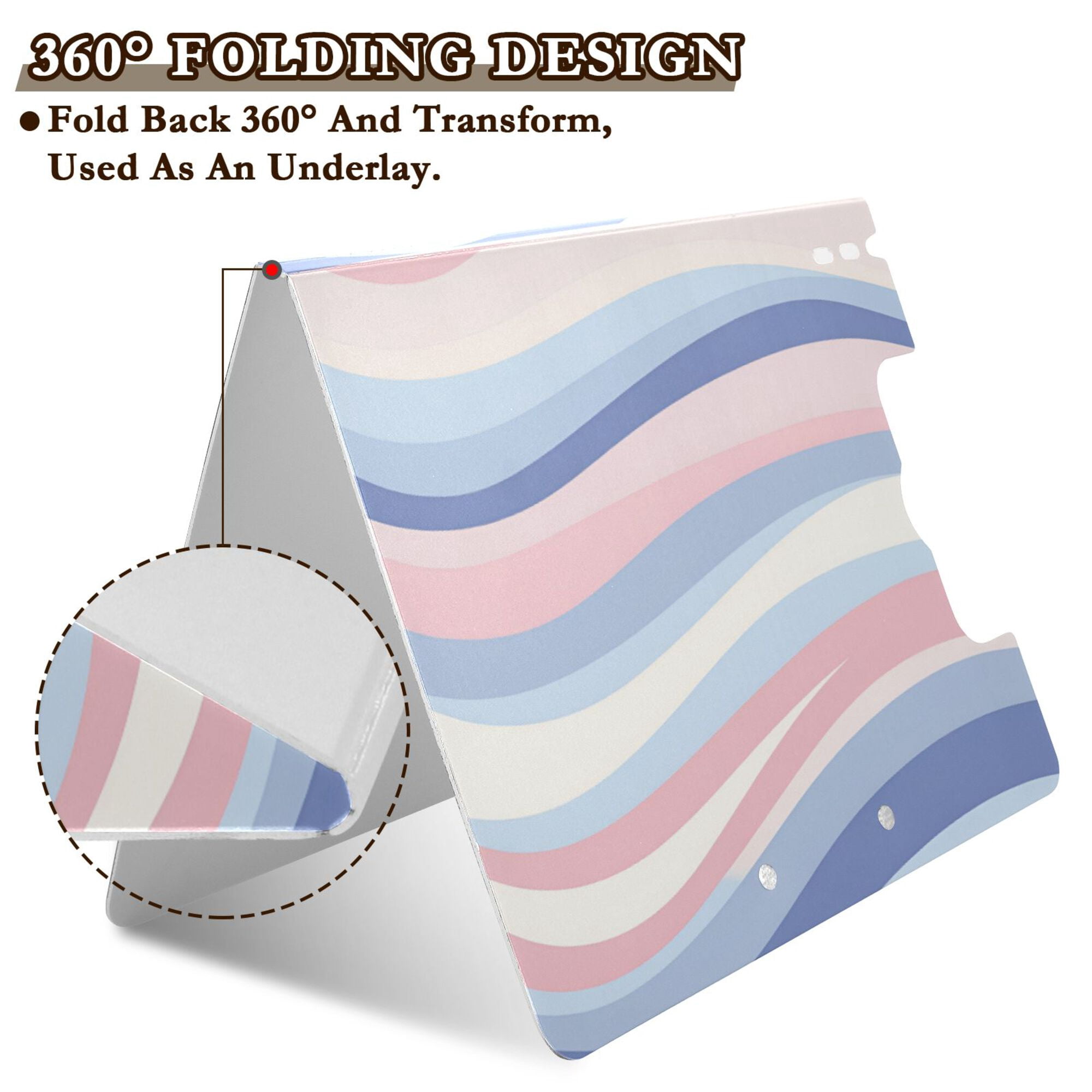 FORMRS A4 Clipboard Folder with Pen Holder Horizontal Foldable School Office Binder, Abstract Pink