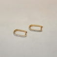 thumbnail image 3 of Anygolds 14K Real Solid Gold Diamond Oval Huggie Hoop Earrings, 3 of 8