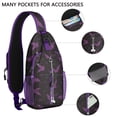 thumbnail image 2 of Sling Backpack,Halloween Bat Camouflage Pattern Crossbody Bag with Water Bottle Holder,Waterproof Sling Bag for Men/Women with Chest Phone Holder for Hiking,Travel, 2 of 6