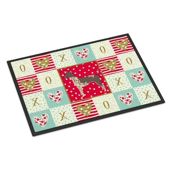Carolines Treasures CK5904MAT American Hairless Terrier Love Door Mat Indoor Rug or Outdoor Welcome Mat 18x27 Doormat