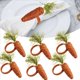 thumbnail image 2 of 12 Piezas Anillo de Servilleta de Zanahoria de Pascua Algodón y Hebillas de Servilleta Tejidas A Mano Rústicas Soporte de Anillo de Servilleta de Pascua, 2 of 5