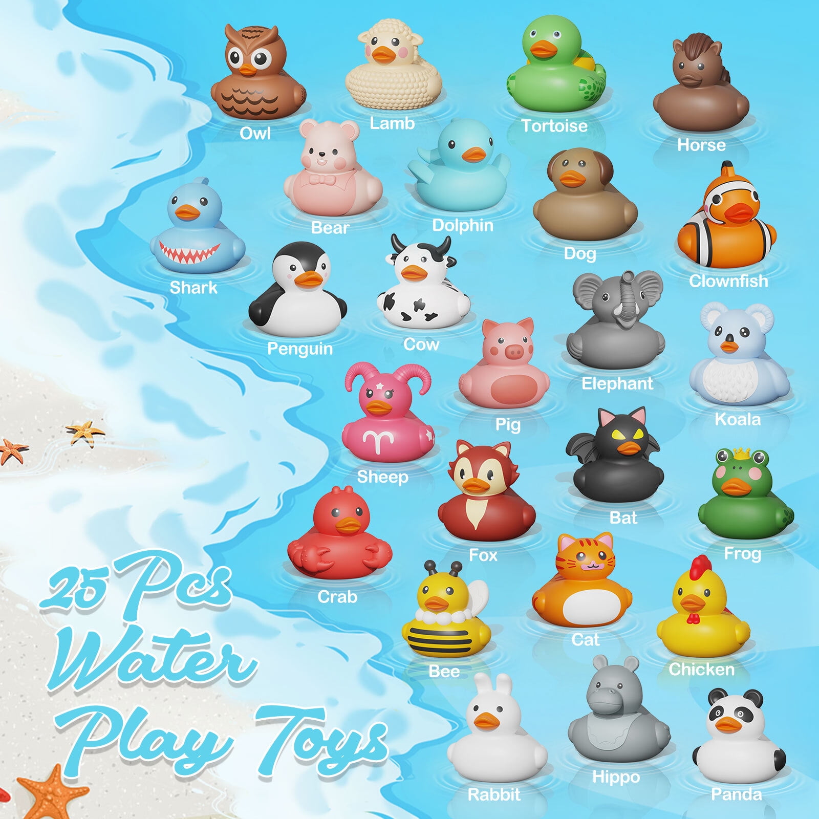 Sumsoltic 25 Pcs Baby Bath Toys, Mini Rubber Ducks No Hole Design, Safe Bath Toys for Babies Infants Toddlers and Kids,Pool Toys Party Favors