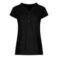thumbnail image 6 of Brilliant Women Tops Women's V Neck Leisure Short Sleeve Solid Breathable Tops clothes under $10.00, 6 of 7