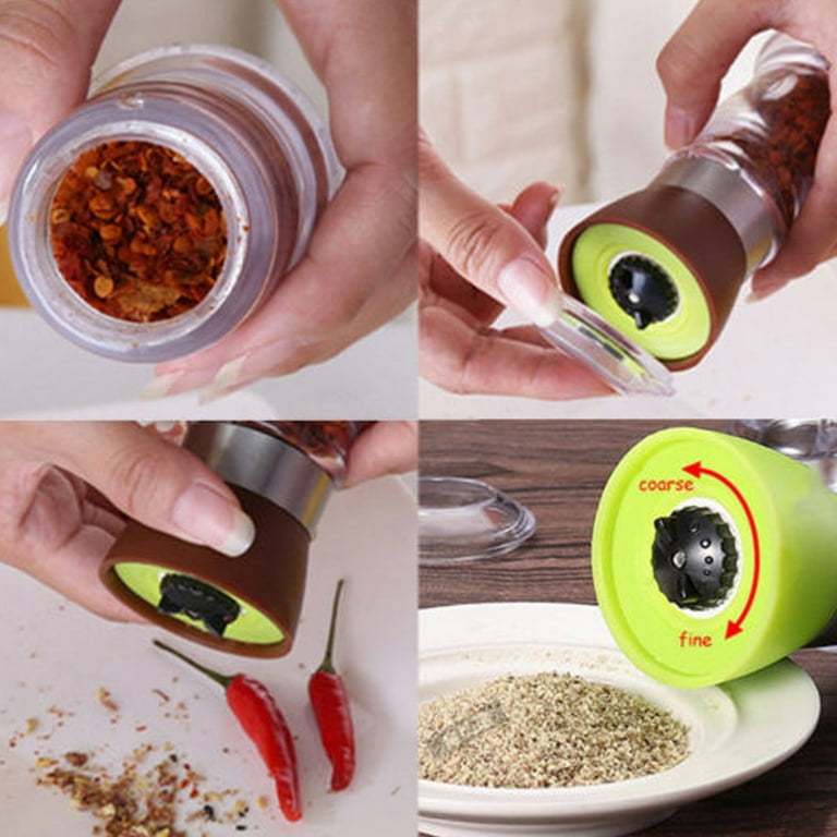 Stainless Steel Pepper Grinder Herb Grinder Spice Grinder Manual Crusher for Seasoning, Size: One size, Black