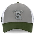 thumbnail image 2 of Men's Top of the World Gray/Green Syracuse Orange OHT Military Appreciation Badge Trucker Adjustable Hat, 2 of 4