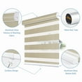 thumbnail image 4 of Keego Cordless Zebra Blinds for Windows 85% Blackout Shades Dual Layer Roller Shades for Home Bedroom Office (Sand Color, 38"W x 72"H, 4 of 9