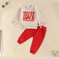 thumbnail image 2 of mgoYE Baby Boy Clothes 12-18 Months Baby Boy Fall Clothes Set Long Sleeve Letter Print Sweatshirt Pants Toddler Infant Outfits 6 12 18 24 Months 2T(Beige,18-24 Months), 2 of 6