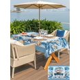 thumbnail image 5 of Outdoor Tablecloth with Umbrella Hole for Patio/Picnic/Party/Camping, Ocean Set Sail Waterproof Table Cloth Rectangle Table Cover Washable, Sailboat Sea Waves Blue Coral Starfish (52"x 70"), 5 of 8
