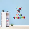 thumbnail image 2 of Cartoon Dog Spaceship Adventure Fun Planets ArtWall Decal Decoration Space Adventure Adventurous Space Cartoon Rocket Decorating Ideas for Child's Bedroom Size: 40 In(W) x 40 In(H), 2 of 5