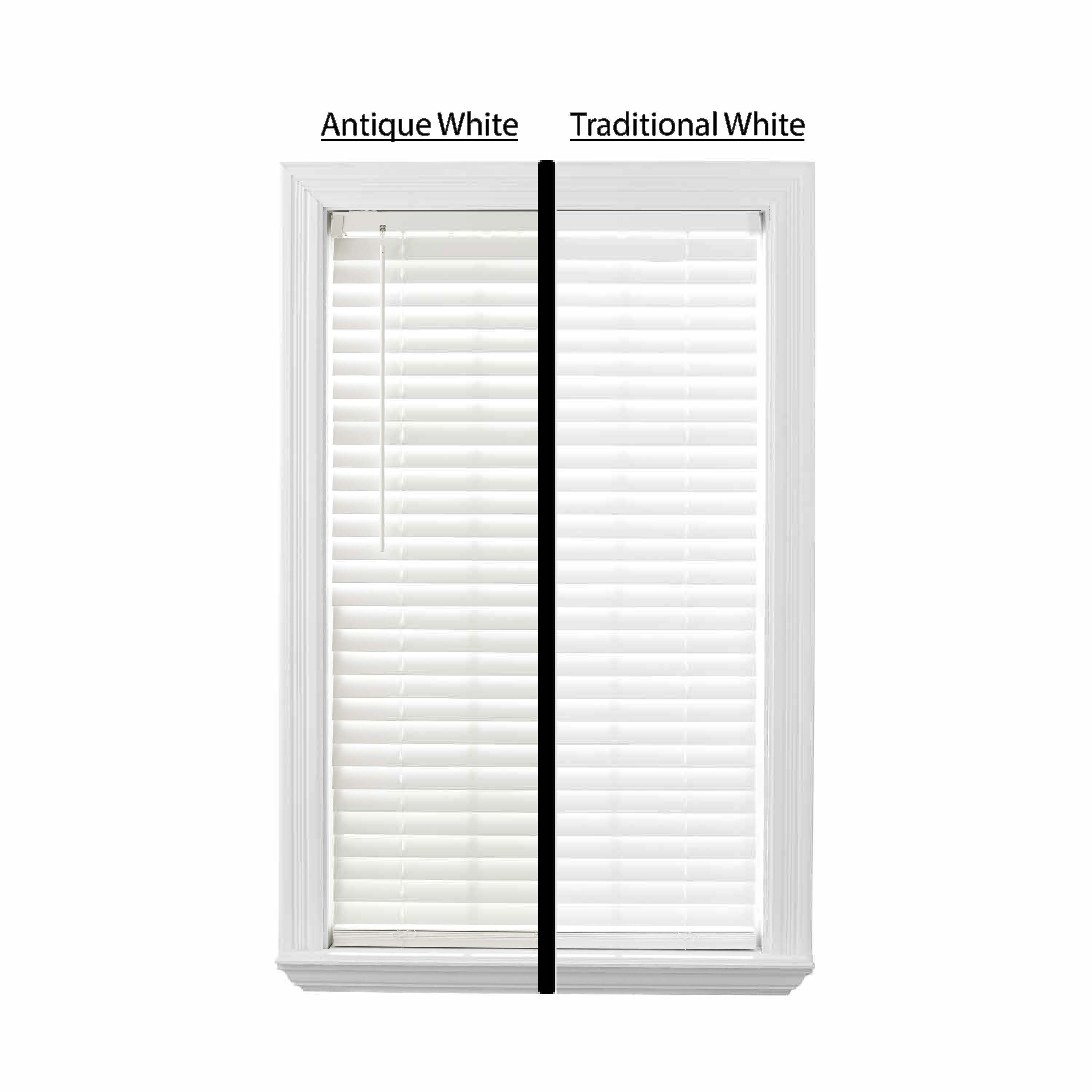 Better Homes & Gardens 2" Cordless Faux Wood Horizontal Blinds, Antique White, 27" W x 64" L