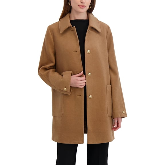 Tahari womens Paula Wool-Blend Coat, m, Brown