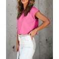 thumbnail image 5 of Sherrylily Women Cropped T-Shirts Rolled Dolman Sleeve Crop Tops Summer Short Sleeve Tees, 5 of 6