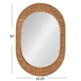 thumbnail image 2 of Creative Co-Op Oval Bamboo and Rattan Framed Wall Mirror, Natural, 2 of 7