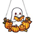 thumbnail image 2 of Dserhfy Halloween Cute Ghost Suncatcher Stained Glass Style Acrylic Window Hanging Ghost Light Catcher for Window Wall Decor, 2 of 8