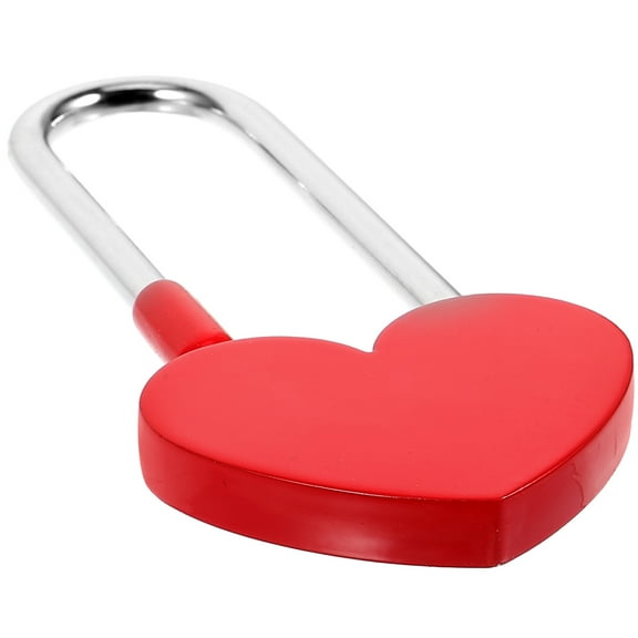 WEUVEB Love Padlock for Lovers Red Zinc Alloy 1Set Heart Shaped Lock for Wedding