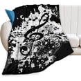 thumbnail image 2 of Music Note Blanket , Music Decor Comfortable Warm Blanket, Light Weight Cozy Plush Blanket ,for All Season Living Room Bedroom Couch 80"x60", 2 of 6