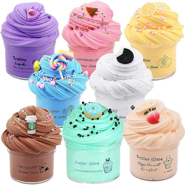 70/200ml Slime Set, Fluffy Butter Slime Kit, Diy Stress Relief Fluffy Slime Toys