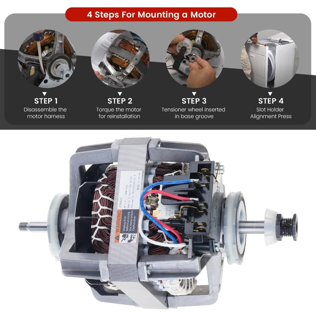 Osdhezcn Dryer Drive Motor 279827 Replacement Laundry Motor for W10194250 8528319 3388209