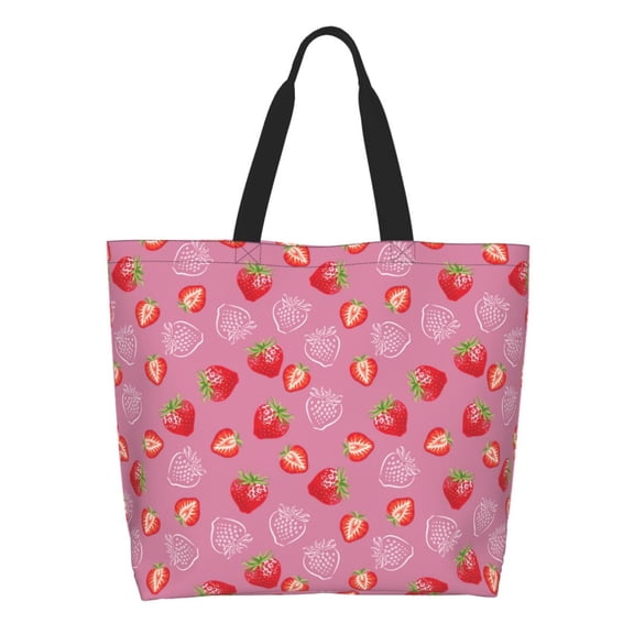 Xecao Cute Strawberry for Tote Bag for Women, Tote Shoulder Bag with a littlw pocket and Handbag for Travel, Work