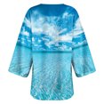 thumbnail image 5 of Patlollav Winter Womens Floral Print Puff Sleeve Kimono Cardigan Loose Chiffon Cover Up Casual Blouse Tops, 5 of 6