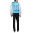 thumbnail image 5 of LN LUCIANO NATAZZI Men's Two Button Bird's Eye 3 Piece Modern Fit Vested Suit Black, 5 of 5