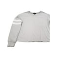 thumbnail image 2 of Womens Grey Cut Off Unfinished Hem Long Sleeve Shirt Top Sweatshirt XL, 2 of 2