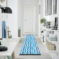 thumbnail image 4 of Blue Chevrons Pattern 72x23.5" Bedroom Runner Rug, Durable and Non-Slip for Hallways and Living Rooms, 4 of 8