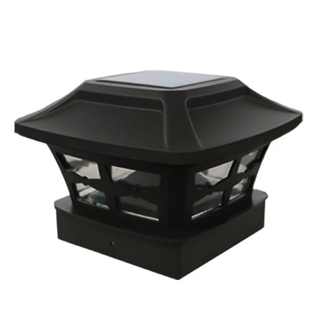 Billuyoard Lámpara de cabeza de columna solar Sin cableado Luz de cerca solar Luz de tapa de poste impermeable con interruptor de tres engranajes para Iluminación y accesorios Billuyoard HA018871-00