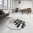 thumbnail image 4 of Ahgly Company Machine Washable Indoor Round Transitional Platinum Gray Area Rugs, 5' Round, 4 of 7