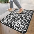 thumbnail image 4 of Black White Triangle Checkered Pattern Door Rugs,Washable Non Slip Door Mats Indoor,Decorative Door Mats,Entry Mat Indoor for Entrance,Bedroom,Kitchen,Bathroom,30"x17", 4 of 6