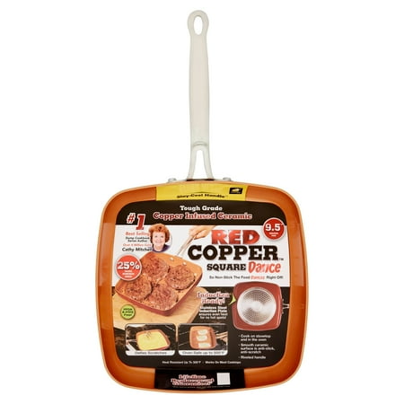 As Seen On Tv Red Copper Square Dance 9.5" Non-Stick Square Pan