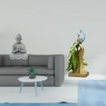 thumbnail image 2 of 2 Pieces Monkey Buddha Statue Peacock Figurine Animal Sculpture Sandstone Material for Indoor Outdoor Home Ornament, 2 of 8