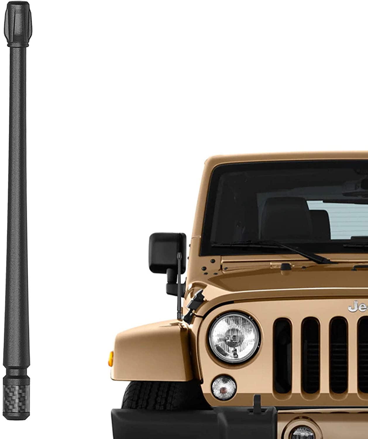 Tekk Short Antenna Compatible with Jeep Wrangler JK JKU JL JLU JT Gladiator Rubicon Sahara 2007-2022 Designed for Optimized FM/AM Reception 4.8 Inches 