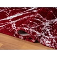 thumbnail image 5 of HR Ultra-Soft Cobalt Red, Burgundy and White Shaggy Rug with Elegant Marble Pattern  Luxurious High Pile Area Rug for Contemporary Home Dcor, 5 of 6