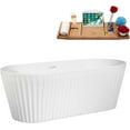 thumbnail image 2 of 63" Streamline B-456-195-CH Soaking Matte White Freestanding Tub and Tray With Internal Drain in Polished Chrome, 2 of 8