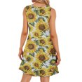 thumbnail image 4 of Mujeres verano casual sin mangas cuello redondo gradiente impreso bolsillo manga vestidos vestido suelto OAVQHLG3B Store lin121212, 4 of 5