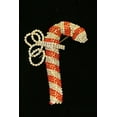 thumbnail image 2 of Vintage Christmas Candy Cane Brooch Pin, Prong Set Rhinestone Bow Holiday Christmas Candy Can Brooch Pin Christmas Jewelry, 2 of 9