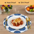 thumbnail image 4 of Dahlia Flower Round 15 Inch Placemats Set of 4, Farmhouse Botanical Blue Grey Floral HeatResistant Non Slip Place Mats for Dining Table, Wipeable Braided Kitchen Table Mats for Housewarming, 4 of 9