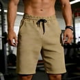 thumbnail image 2 of EOYWHK Khaki Shorts Men with Pockets Elastic Waist Drawstring Mens Khaki Shorts Soft Lightweight Breathable for Running Jogging Outdoor Khaki, Size XL, 2 of 8