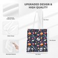 thumbnail image 2 of Canvas Bag Tote Bag Shopping Bag 16×15in Can Be Carried By Hand And Can Be Used For Daily Travel Such As Shopping And Going To Work Skullhead Pumpkin Flower, 2 of 8