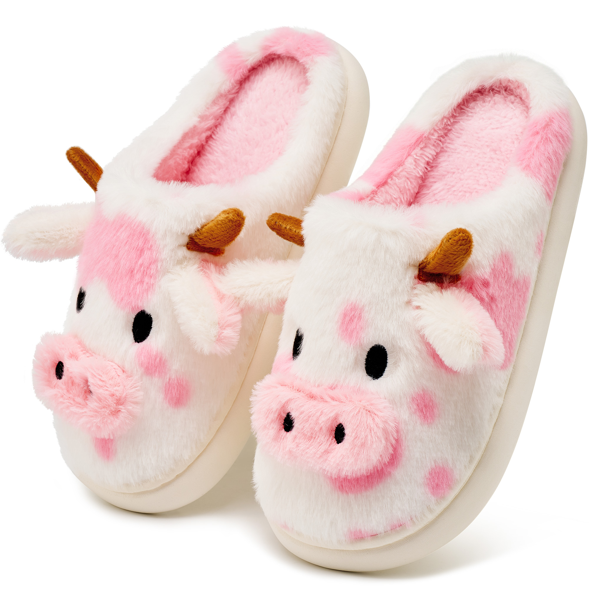 Ecetana Women's Fuzzy Cow House Slippers photo 1