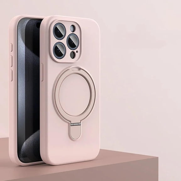 Compatible with Magsafe Shockproof, Heat Dissipation, Anti-Fall Mobile Phone case, Invisible Ring Holder (Pink,iPhone 16 Pro Max)