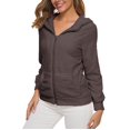 thumbnail image 4 of Outfmvch Winter Coats For Women Fleece Jacket Women Women Hooded Sweater Coat Winter Warm Wool Zipper Coat Cotton Coat Outwear Womens Coats Coffee Xl, 4 of 5