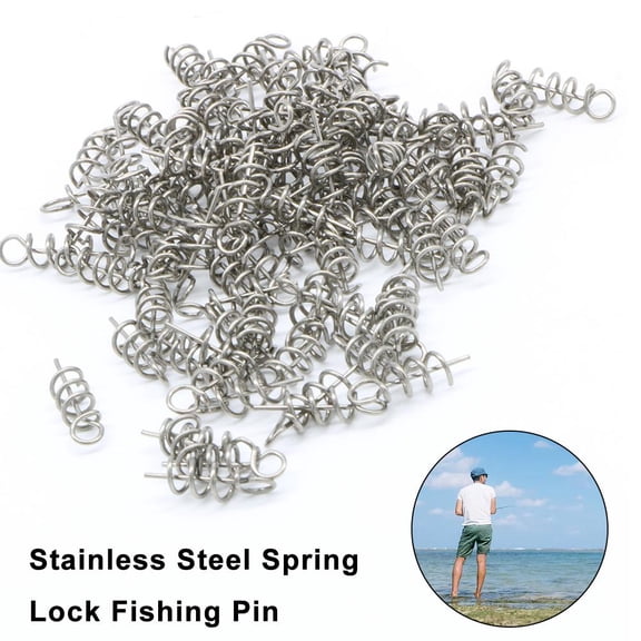 QHUDLV 100pcs Twist Lock Fishing Hook Centering Pin for Soft Lure Bait Fishing Too