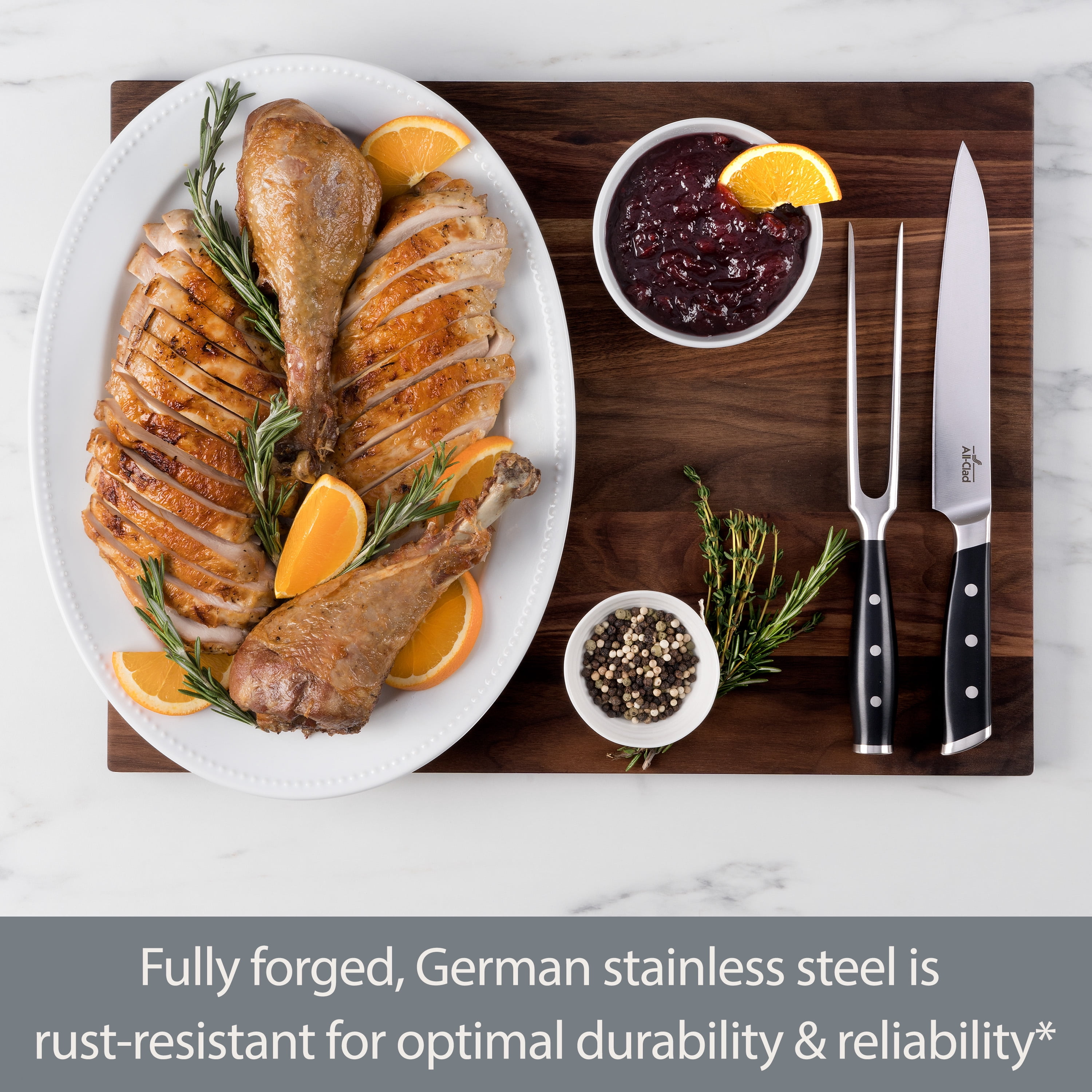 All-Clad Forged Knives Carving Set, 8 inch Knife & 6 inch Fork