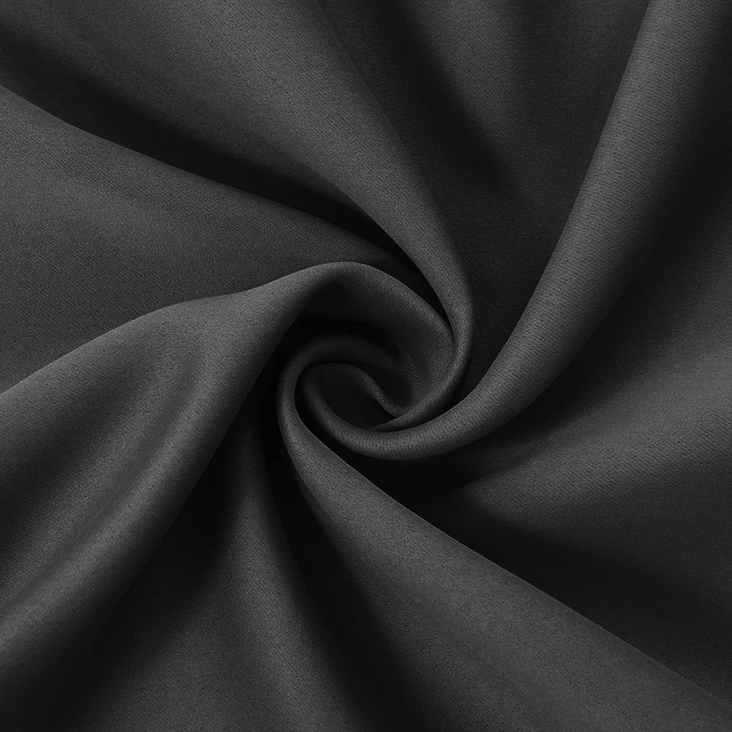 J&V TEXTILES Blackout Curtains 84 Inch Length 2 Panels Set, Thermal Insulated Long Curtains& Drapes 2 Burg, Room Darkening Grommet Grey Curtains for Living Room W55 x L84 Black