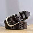 thumbnail image 3 of Women Plus Size Leather Belt for Jeans Dresses Pants Hollow Flower Waist Belts, 3 of 4